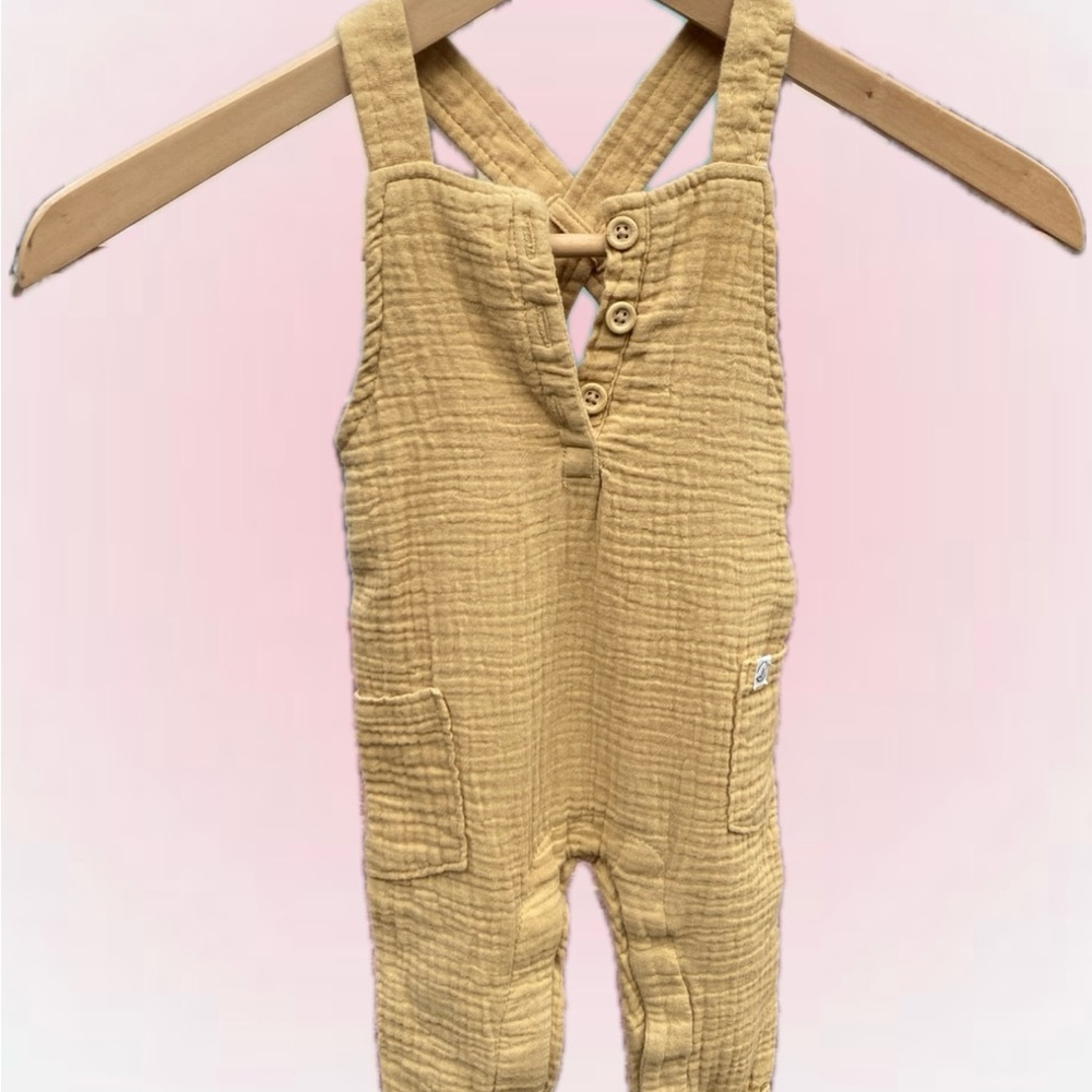 Cozy Mustard Kids Overalls